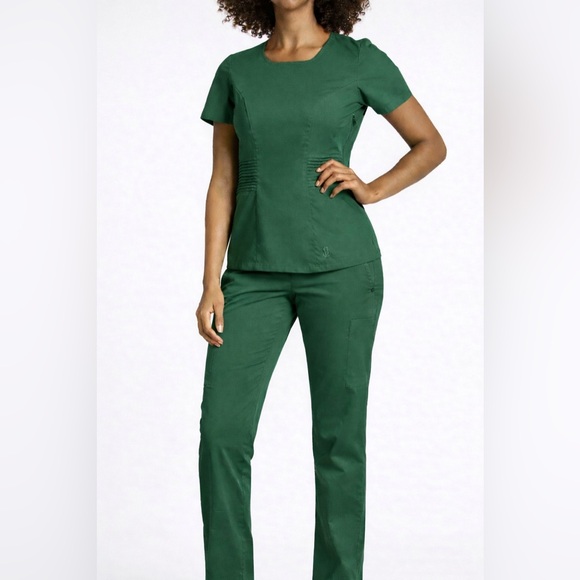 Jaanuu Pants - Jaanuu Women's Green Straight Leg Pants & Top Set